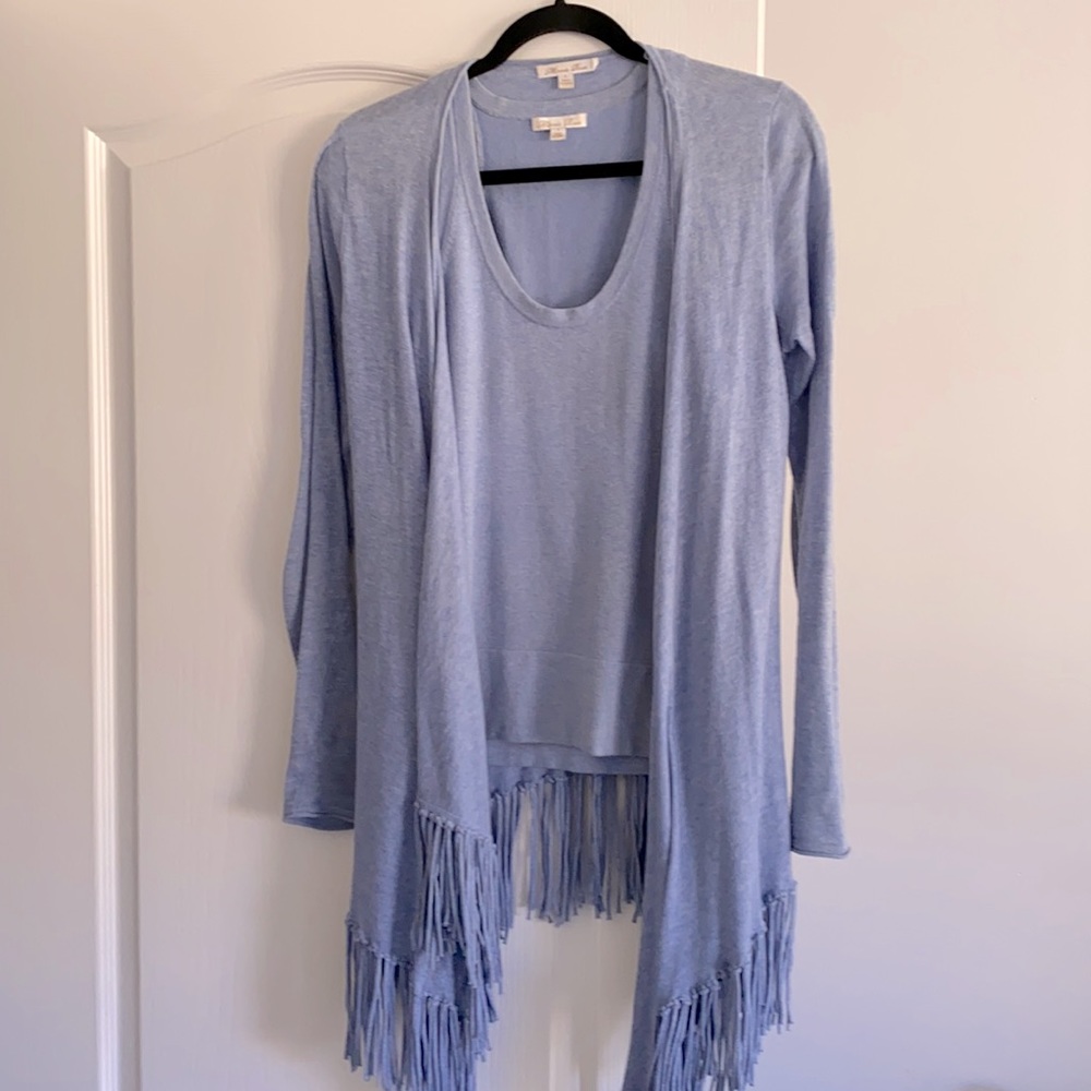 Fun and flirty fringed sweater set